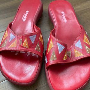 Patricia Flash Red Leather Mules size 6